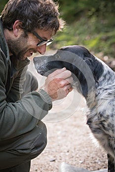 Love and affection between man and his dog