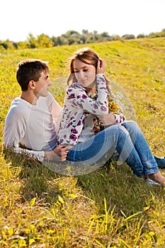 Love and affection between a young couple