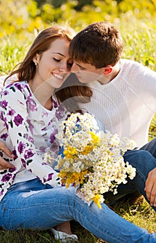 Love and affection between a young couple