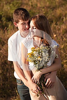 Love and affection between a young couple