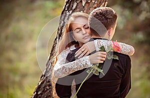 Love and affection between a young couple