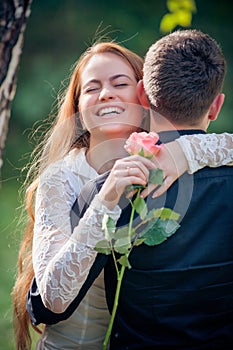 Love and affection between a young couple