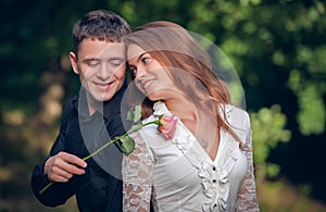 Love and affection between a young couple