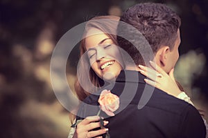 Love and affection between a young couple photo