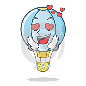 In love air balloon character cartoon