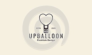 Love air balloon lines logo symbol vector icon illustration graphic design