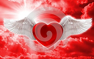 Love in the air blue background