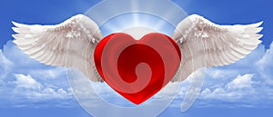 Love in the air blue background