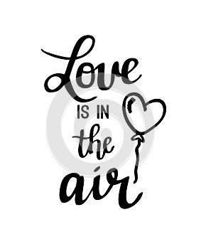 Love is in the air lettering