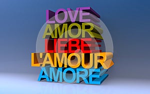 love amor liebe l\'amour amore on blue