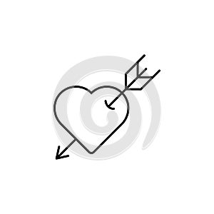 Love, arrow, heart icon. Element of peace day thin line icon