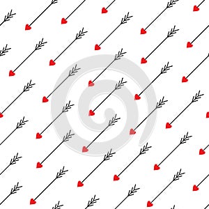 Love arrows seamless pattern