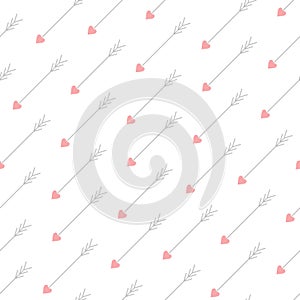 Love arrows seamless pattern