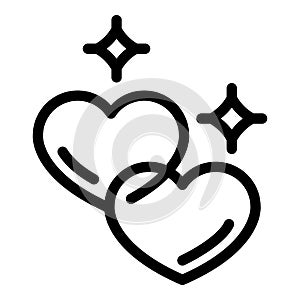 Love attachment icon, outline style