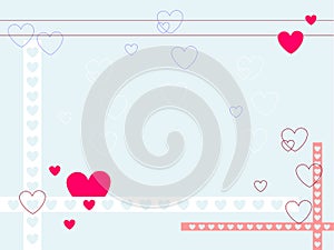 A Love background, blue, teal. Light blue backdrop with hearts.