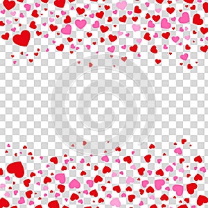 Love background for mothers and valentines day concept design with pink and red hearts