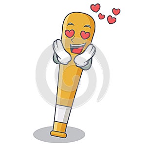 In love baseball bat character cartoon