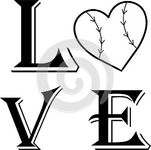 Love Baseball Jpg with svg vector cut file for cricut and silhouette