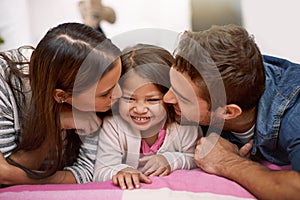 Love is beautiful to express but even better to feel. a happy family spending quality time together at home.