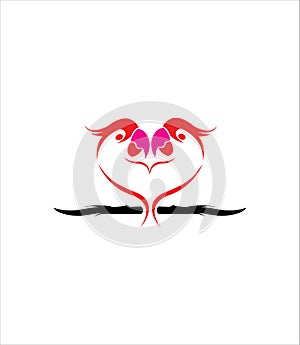 Love bird logo, love logo vector