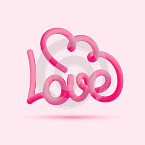 Love blended interlaced creative hand drawn lettering