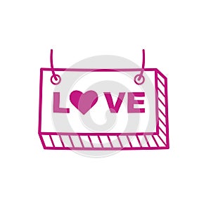 love board. Vector illustration decorative design