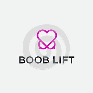 love boobs logo design vector illustration