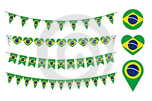 love Brazil decorative symbols, set of vector elements