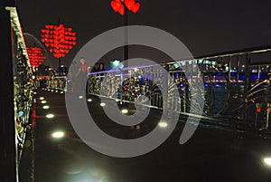 Love Bridge in Da Nang at night