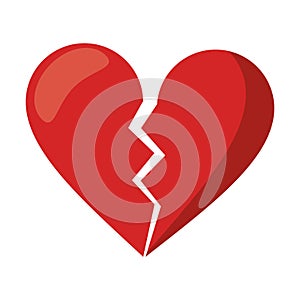 Love broken heart symbol