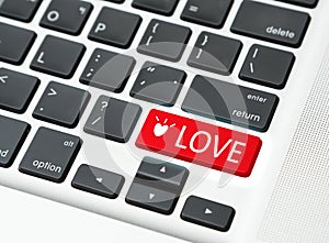 Love button keyboard (love online concept)