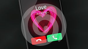 Love is calling on a smartphone