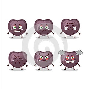 Love candy cartoon character with various angry expressions