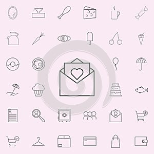 love card in envelope icon. web icons universal set for web and mobile