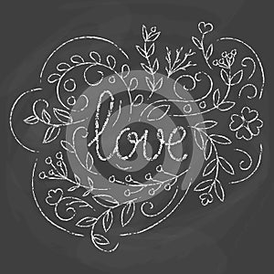 Love card. Hand drawn lettering design.