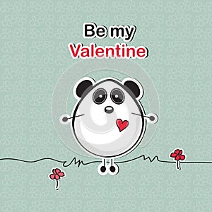 Love card with panda bear