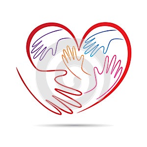 Love caring hands charity logo