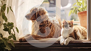 love cat and dog banner