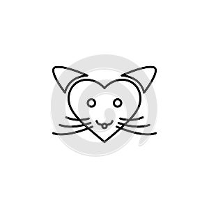 love cat with heart  icon. Element of Valentine\'s Day icon for mobile concept and web apps. Detailed love cat with heart  icon ca