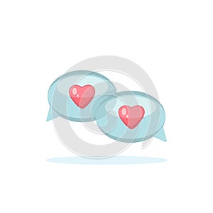 Love chat icon. Messages with hearts. Valentine day