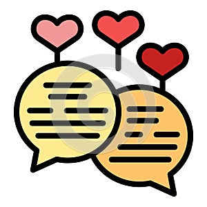 Love chat icon vector flat