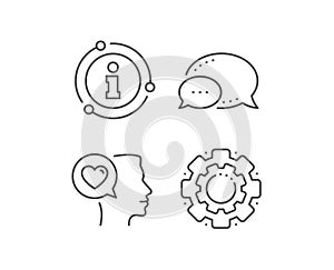 Love chat line icon. Heart symbol. Vector