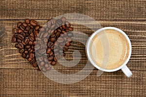 Love Coffee. Cup Of Coffee And Coffee Heart