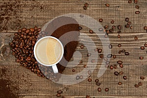 Love Coffee. Cup Of Coffee And Coffee Heart