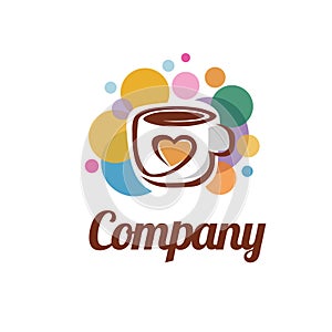 Love coffee logo concept