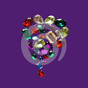 Glamour shiny stones sparkling jewelry glitters gems frame background photo