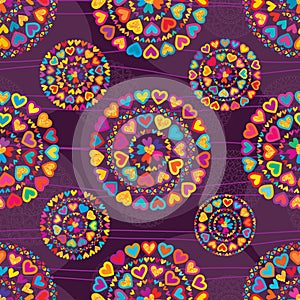 Love colorful glitter symmetry purple seamless patterm photo