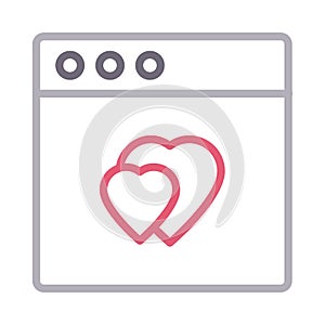 Love colour line vector  icon