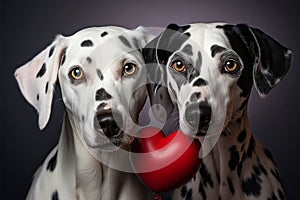 Love and companionship bind this Dalmatian duo in heartwarming unity