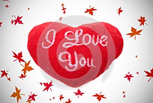 Love concept. Big red heart with I love you message